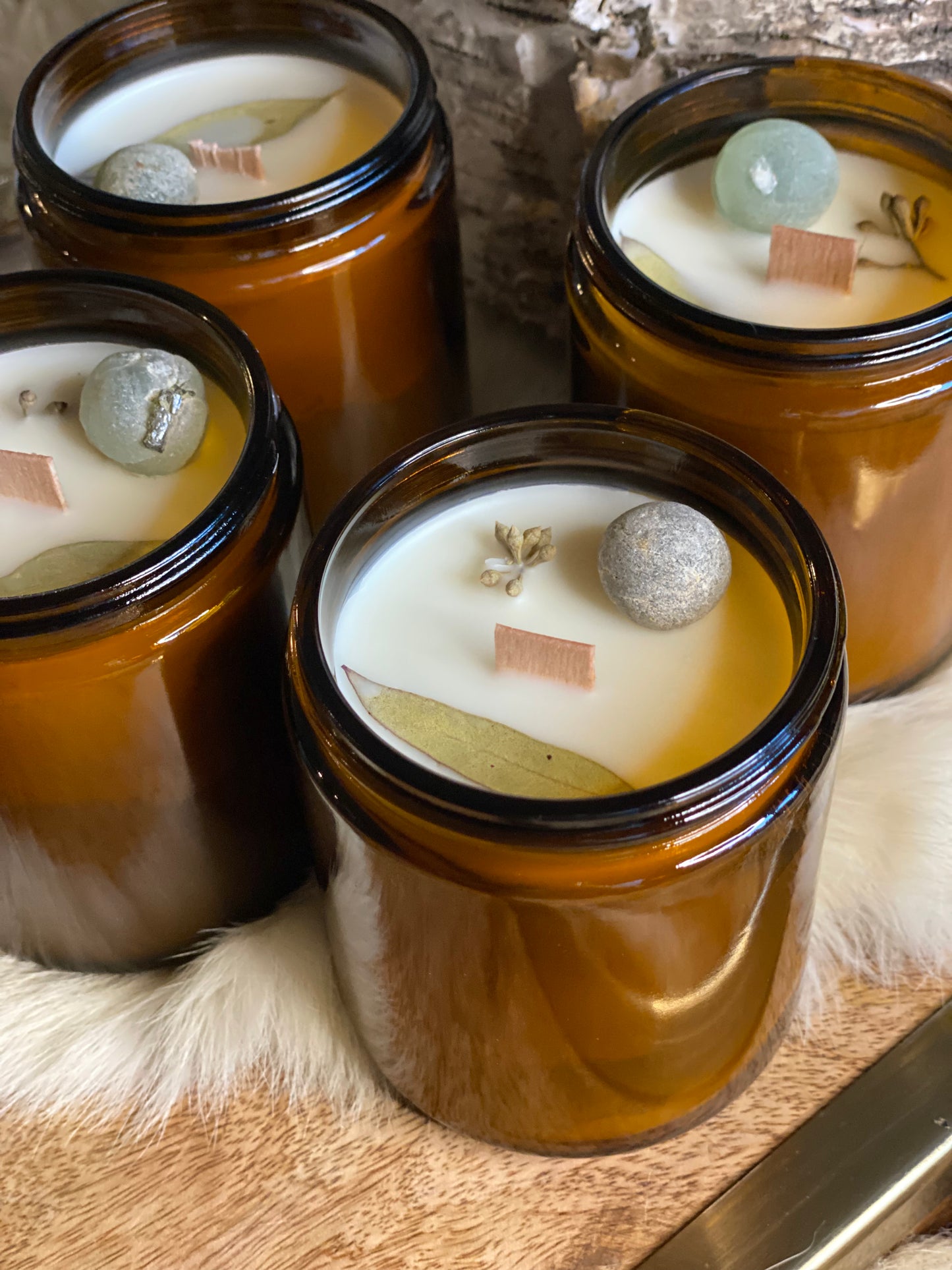 ‘Meditation State’ amber glass jar candle