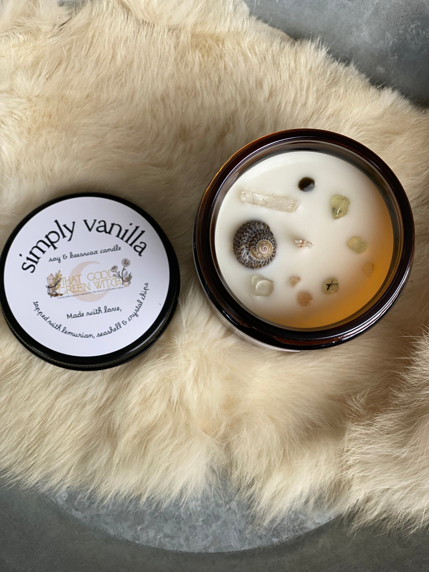 ‘Simply Vanilla’ amber glass jar Candle