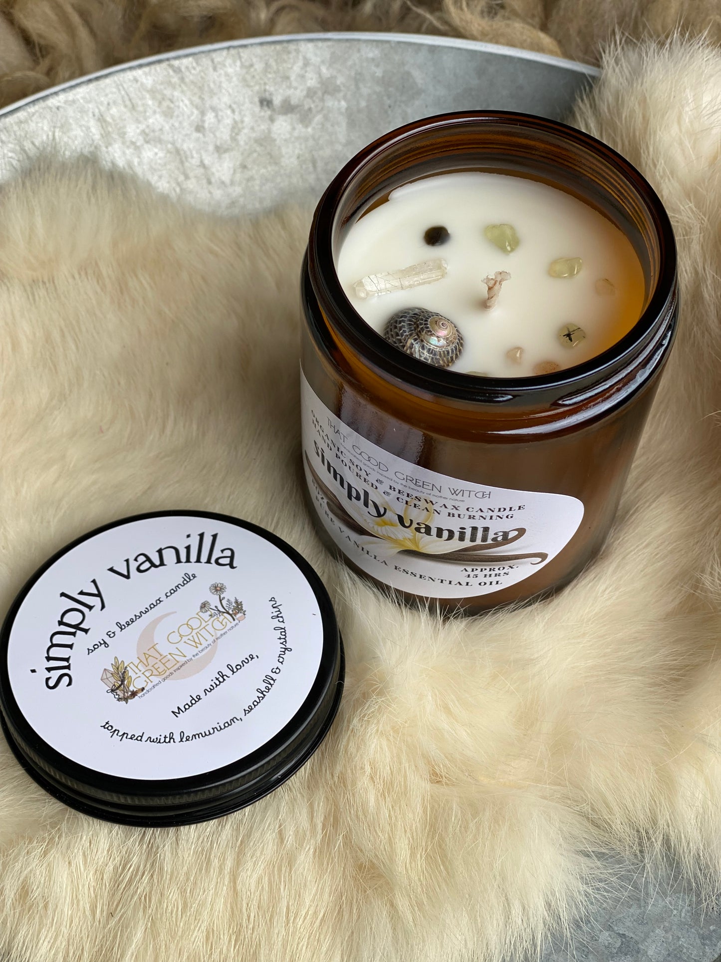 ‘Simply Vanilla’ amber glass jar Candle