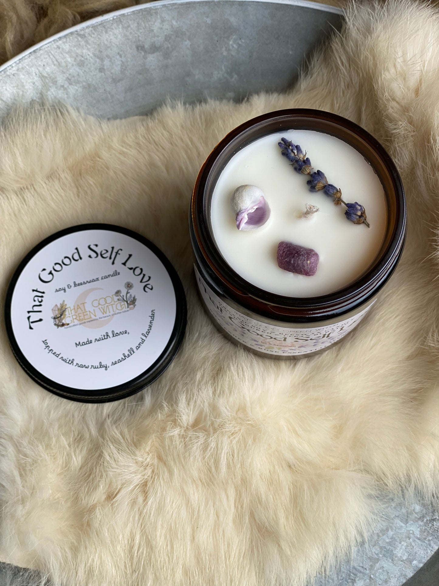 ‘That Good Self Love’ amber glass jar Candle