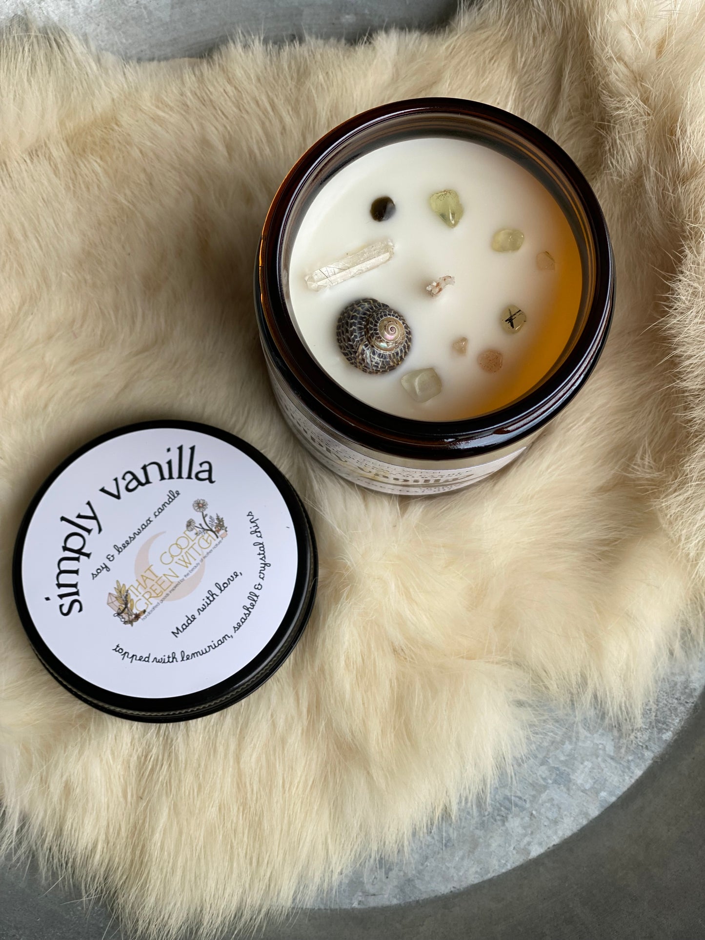 ‘Simply Vanilla’ amber glass jar Candle