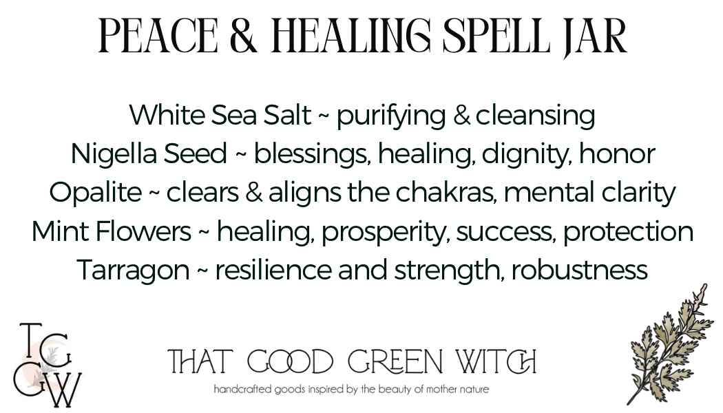 Peace & Healing Spell Jar (mini on ribbon)