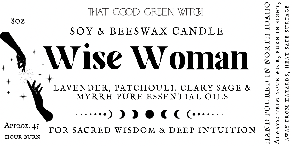 ‘Wise Woman’ amber glass jar candle