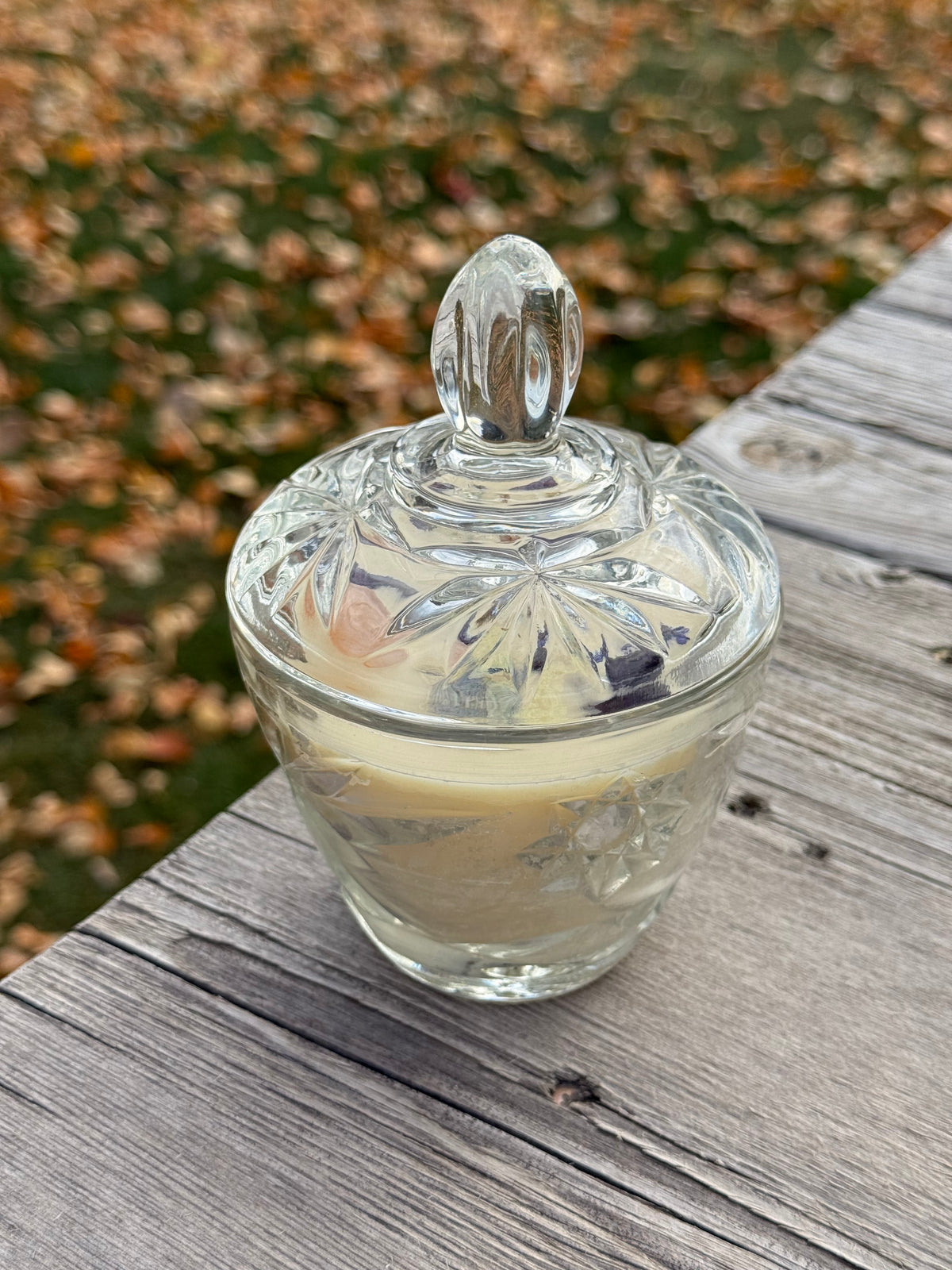‘Sweet Slumber’ Vintage Glass Sugar Bowl Candle