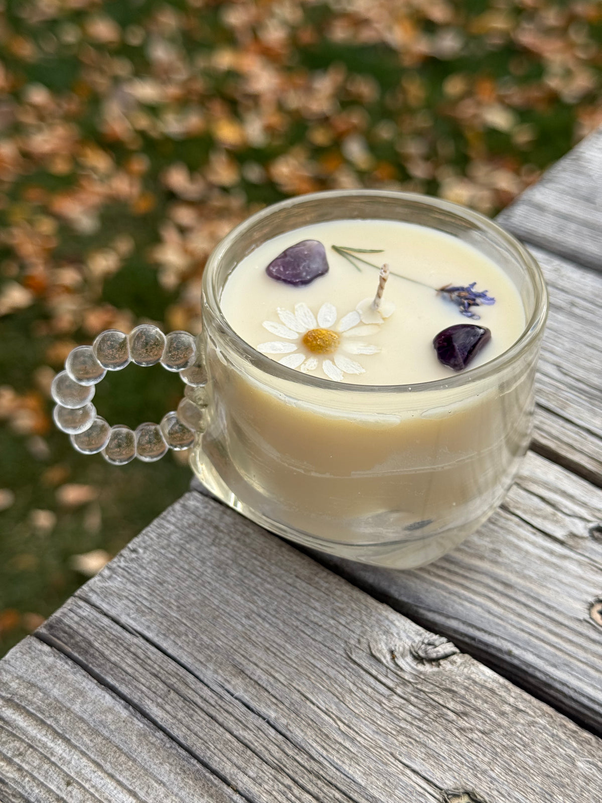 ‘Sweet Slumber’ Vintage Glass Teacup Candle