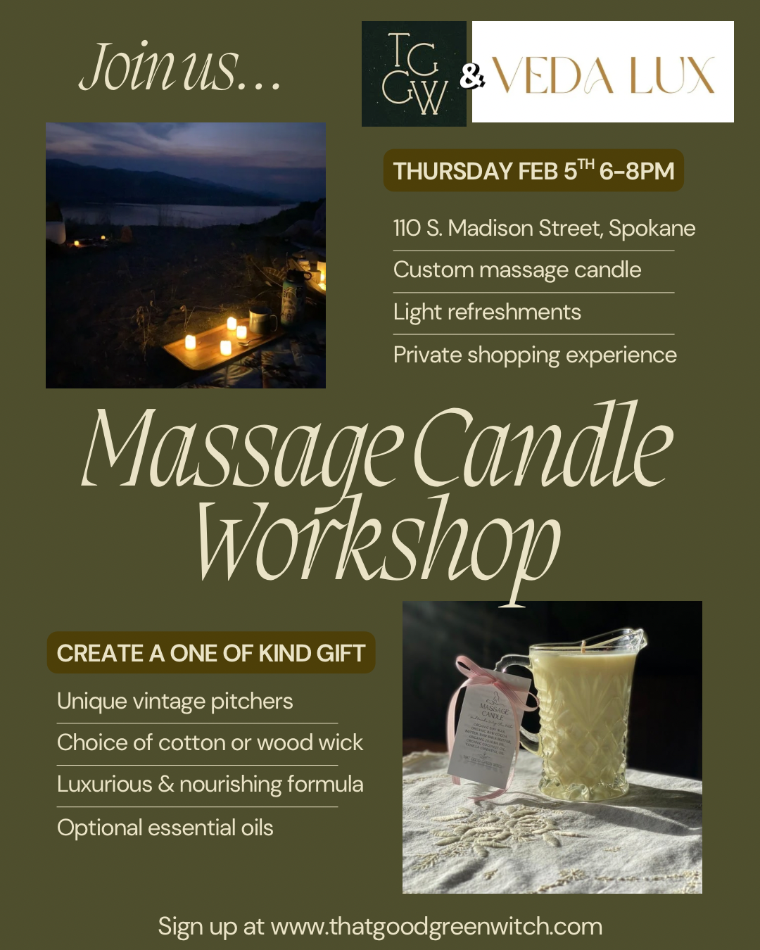 Massage Candle Workshop at Veda Lux Reliquarium