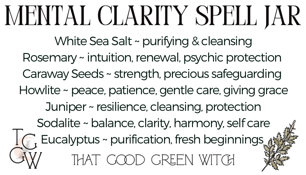 Mental Clarity Spell Jar (on ribbon)