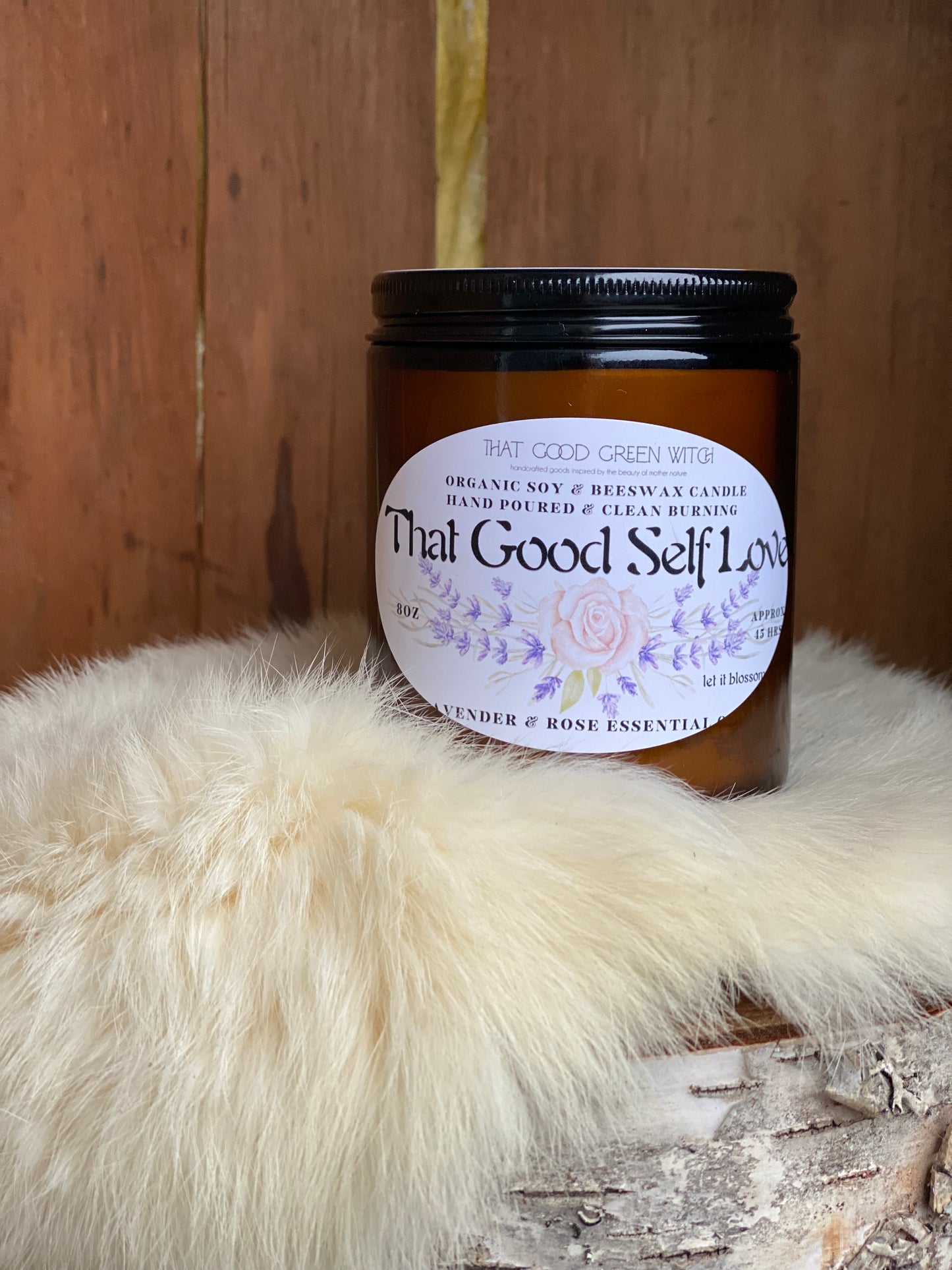 ‘That Good Self Love’ amber glass jar Candle