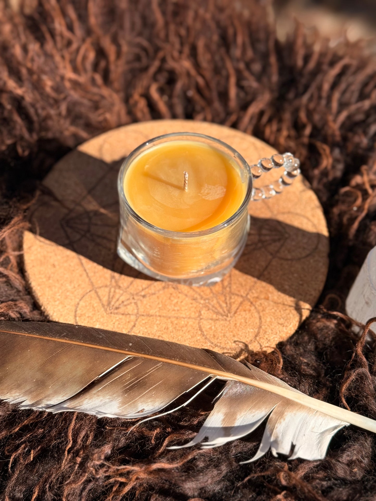 Local Beeswax Candle in Vintage Tea cup