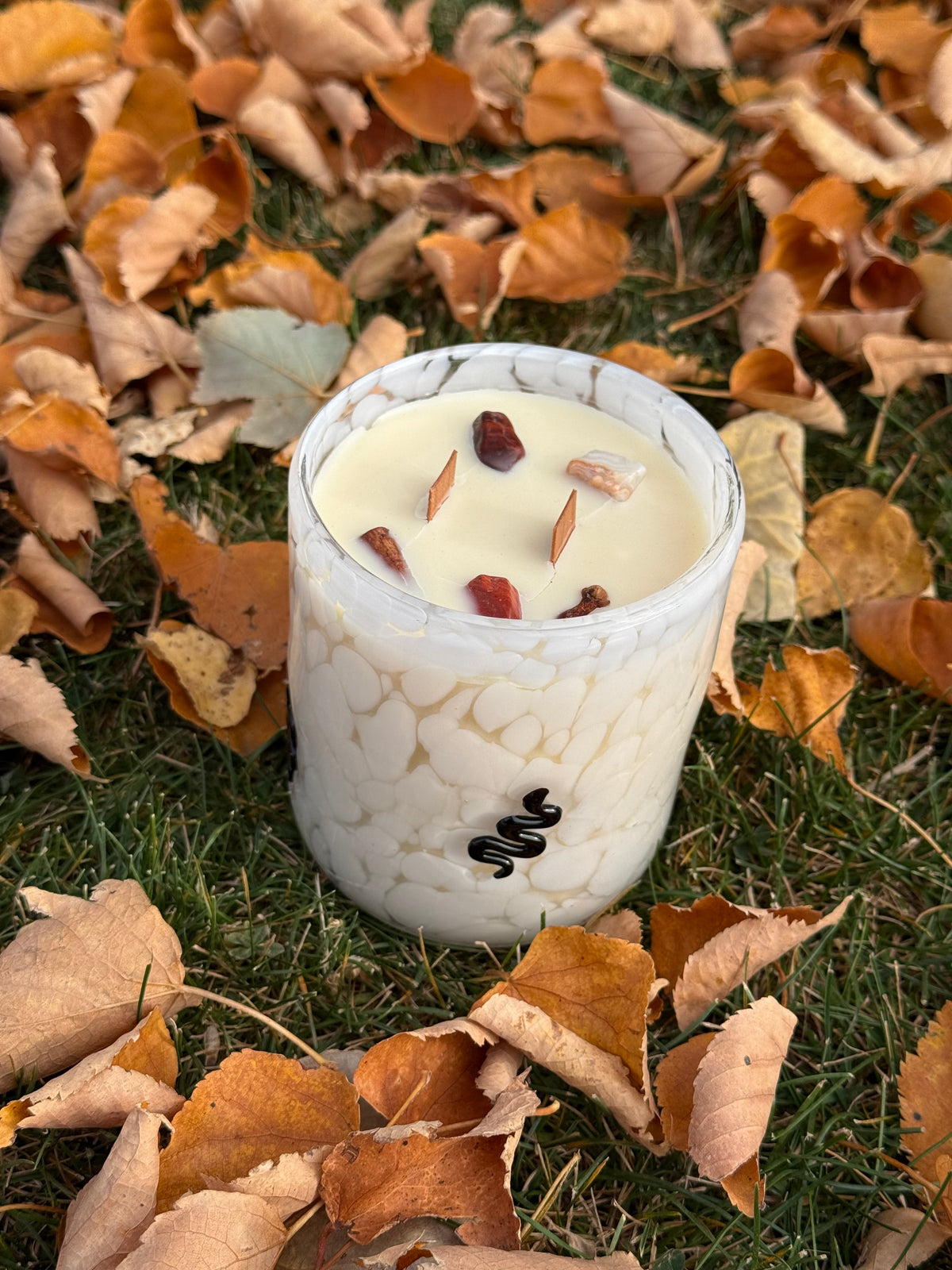 ‘Pumpkin Spice’ Confetti Glass Candle