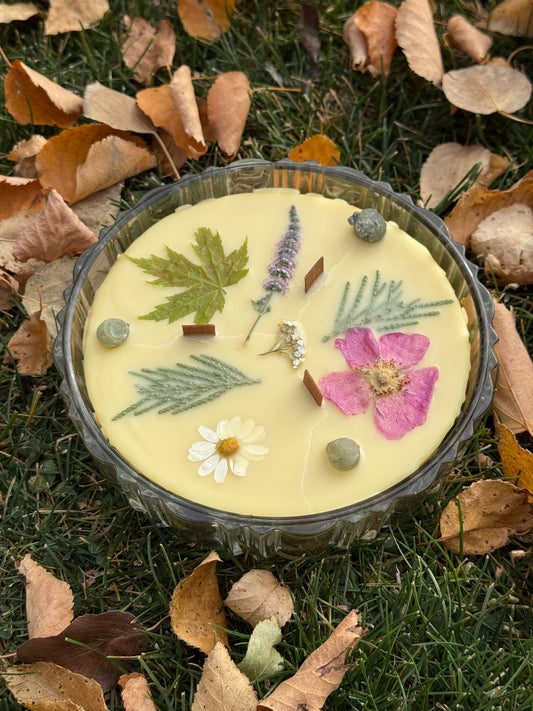 ‘Enchanted Woods’ Vintage Glass Bowl Candle