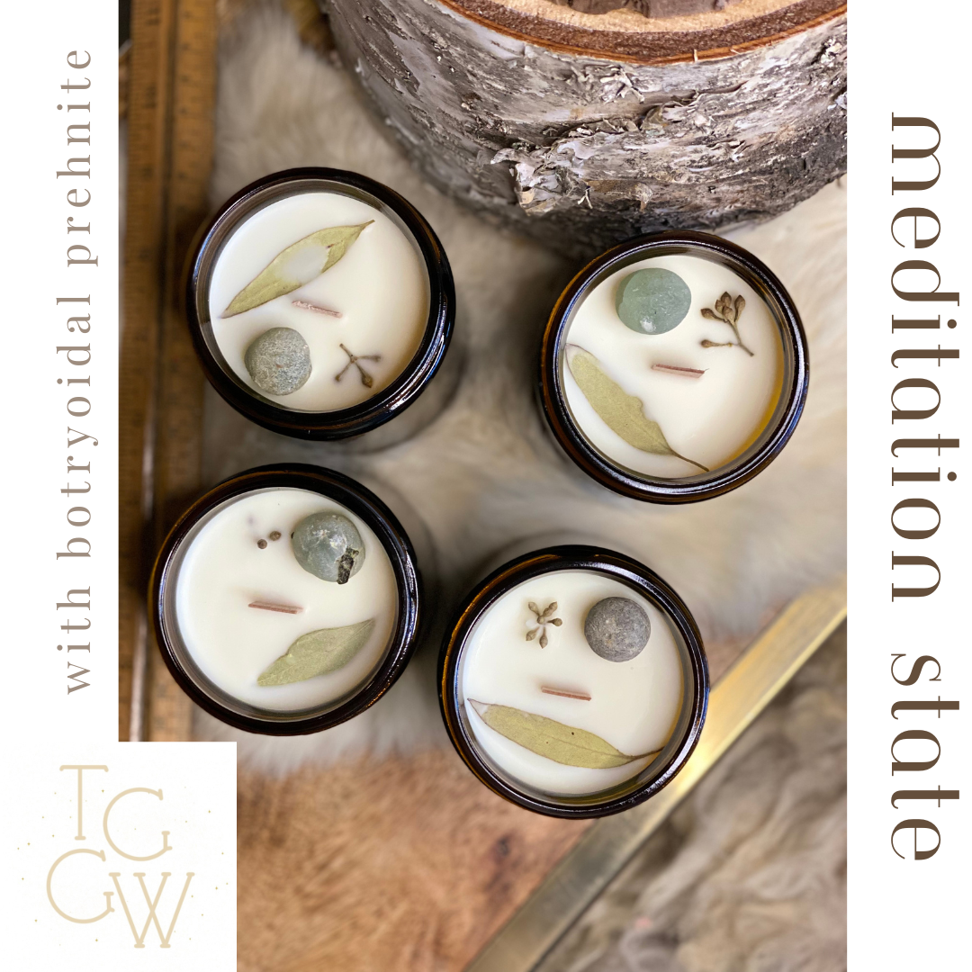 ‘Meditation State’ amber glass jar candle
