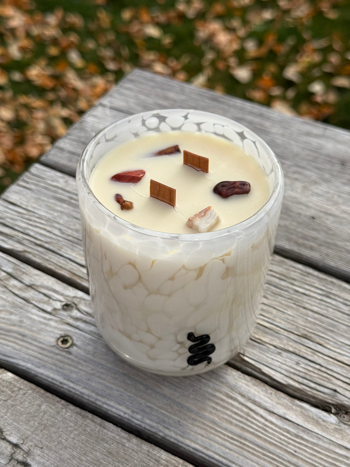 ‘Pumpkin Spice’ Confetti Glass Candle