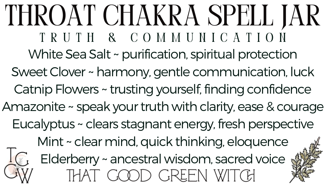 Throat Chakra Spell Jar (on ribbon)