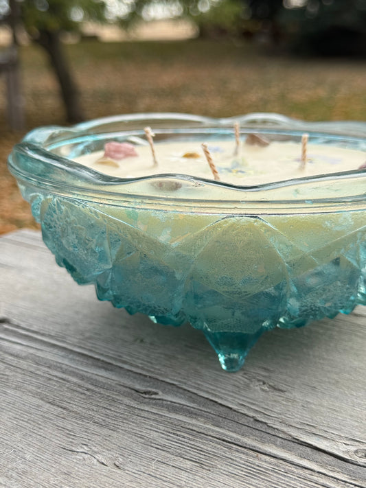 ‘Wise Woman’ Vintage Glass Bowl Candle