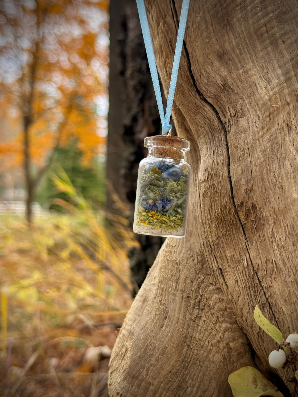 Throat Chakra Spell Jar (on ribbon)