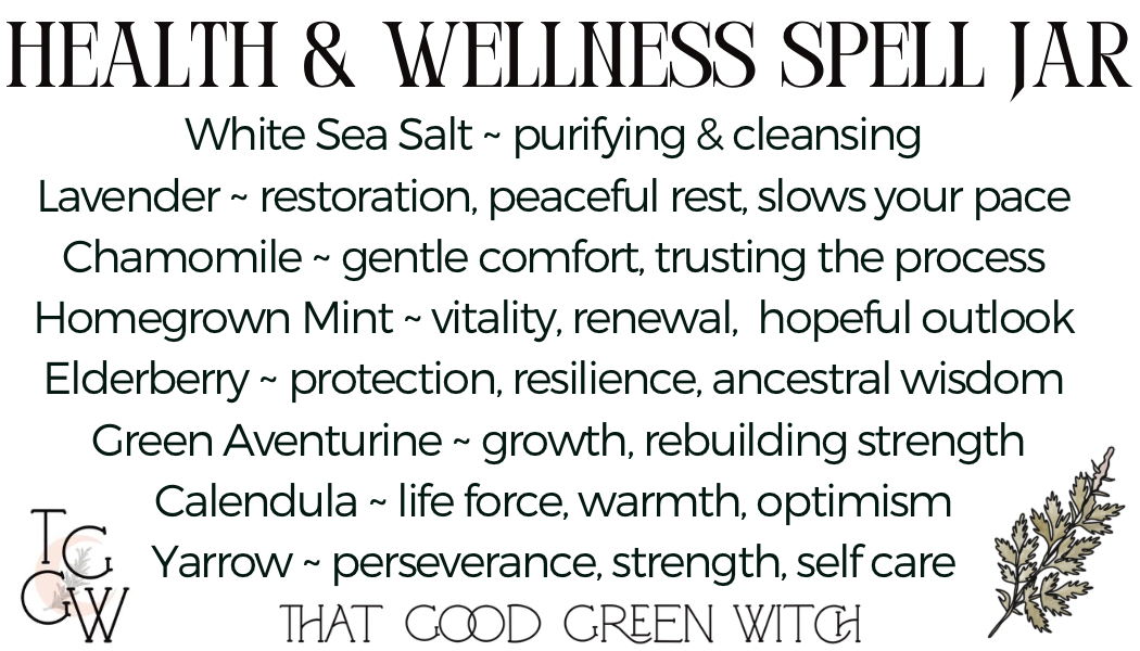 Health & Wellness Spell Jar (on ribbon)